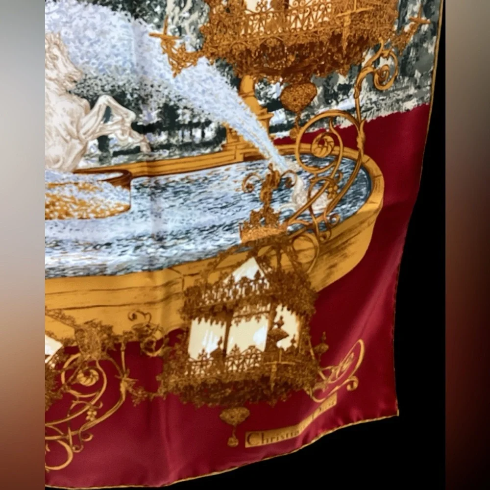 Vintage Christian Dior Silk Scarf RARE DESIGN! (t100ac)